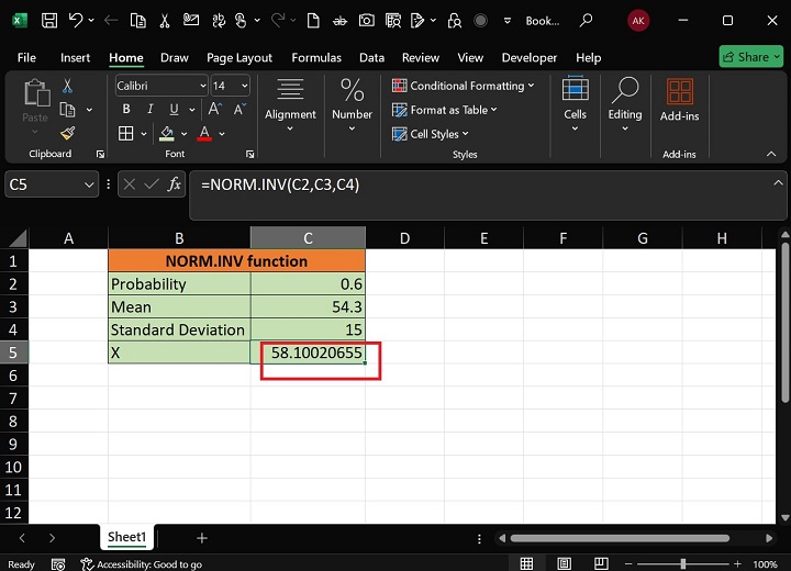 NORM.INV Function2