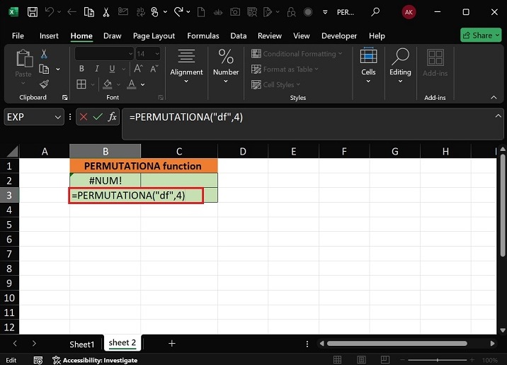 PERMUTATIONA Function5