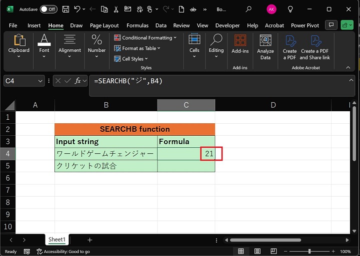 SEARCHB Function 2