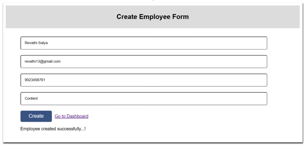 Create employee form