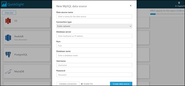 New SQL Data Source