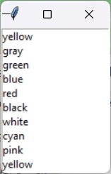 Ruby/Tk List Box 1