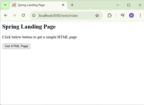 Spring static page