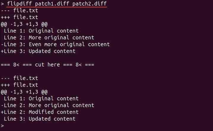 flipdiff Command in Linux1