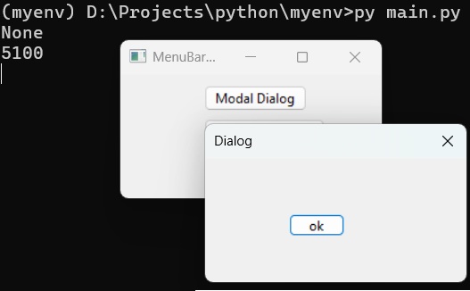 Message Dialog Output